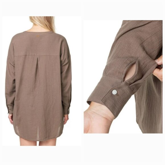 O'Neill Taupe Woven Swim Coverup Large - Picture 14 of 15